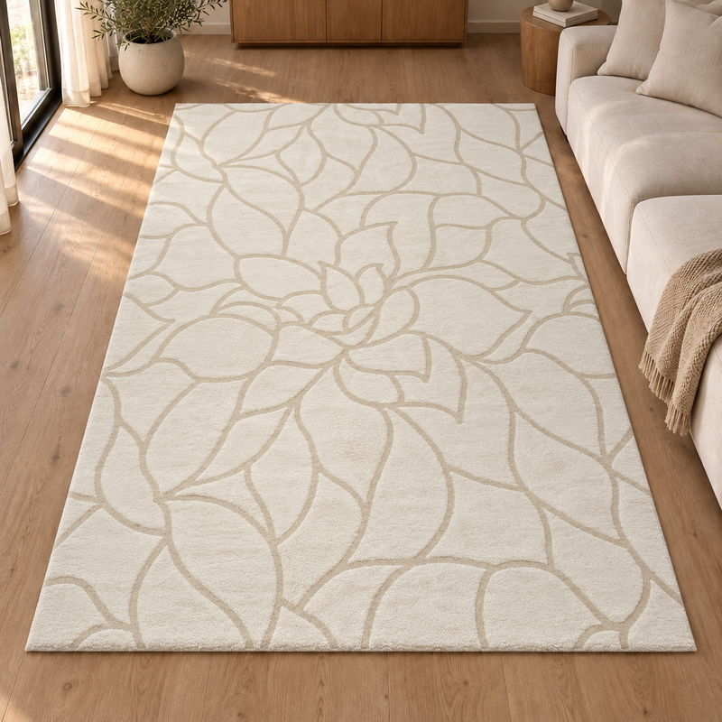 Vloerkleed Rabbit Flower Crème